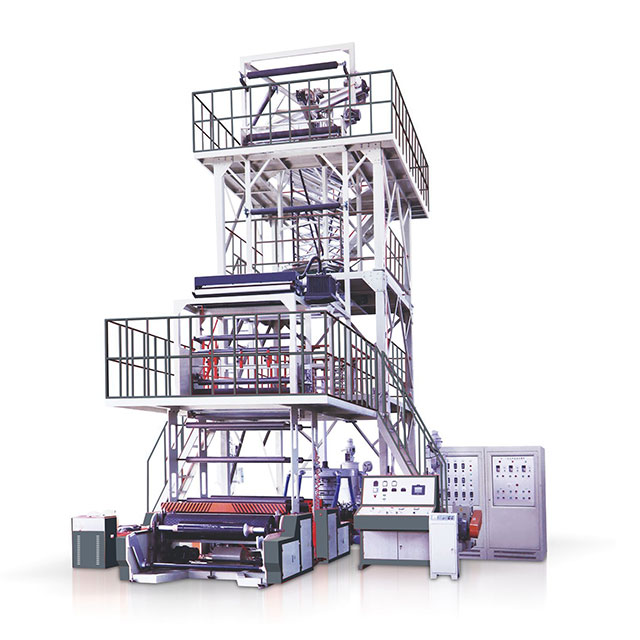 TS-3J50/55/65/75三層共擠牽引旋轉(zhuǎn)膜泡內(nèi)冷吹膜機(jī)